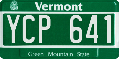 VT license plate YCP641