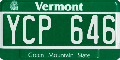 VT license plate YCP646