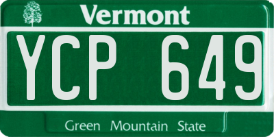 VT license plate YCP649