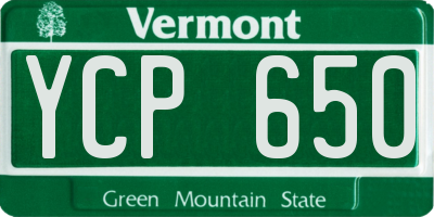VT license plate YCP650