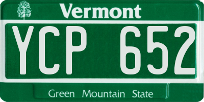 VT license plate YCP652