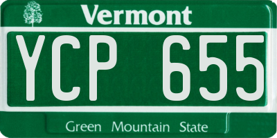 VT license plate YCP655