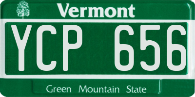 VT license plate YCP656