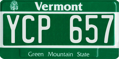 VT license plate YCP657