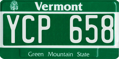 VT license plate YCP658