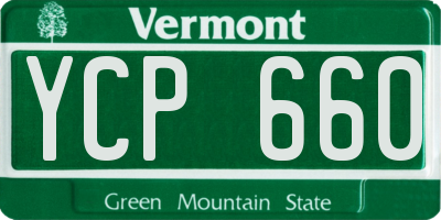 VT license plate YCP660