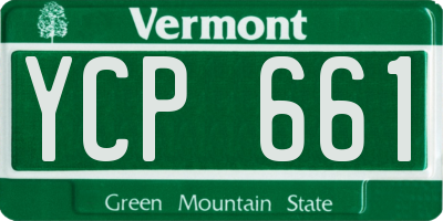 VT license plate YCP661