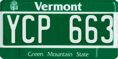 VT license plate YCP663