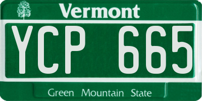 VT license plate YCP665