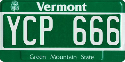 VT license plate YCP666