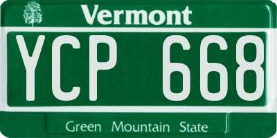 VT license plate YCP668
