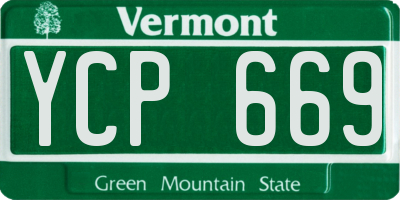 VT license plate YCP669