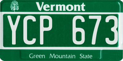 VT license plate YCP673