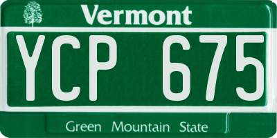 VT license plate YCP675