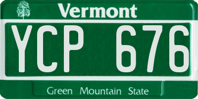 VT license plate YCP676