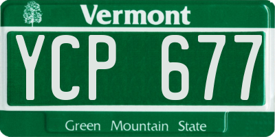 VT license plate YCP677