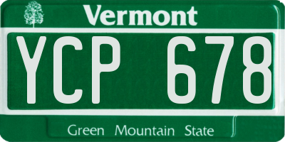 VT license plate YCP678