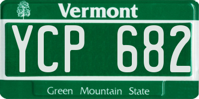 VT license plate YCP682