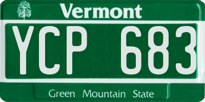 VT license plate YCP683