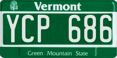 VT license plate YCP686