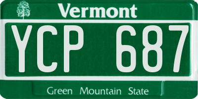 VT license plate YCP687