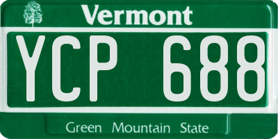 VT license plate YCP688