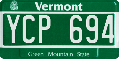 VT license plate YCP694