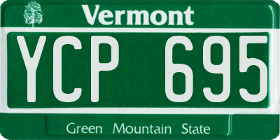 VT license plate YCP695