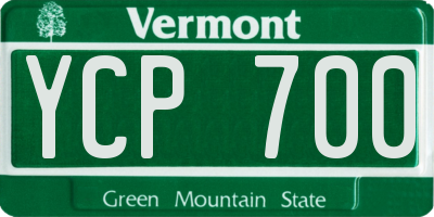 VT license plate YCP700