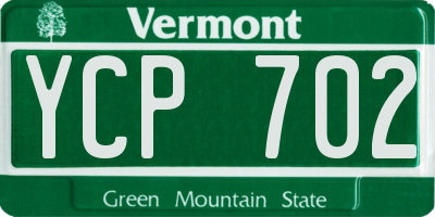 VT license plate YCP702