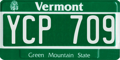 VT license plate YCP709