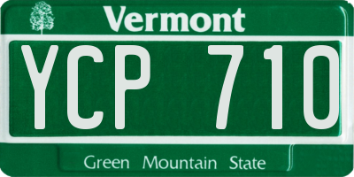 VT license plate YCP710