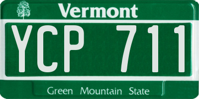 VT license plate YCP711