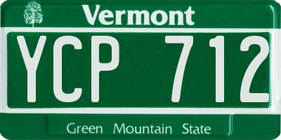 VT license plate YCP712