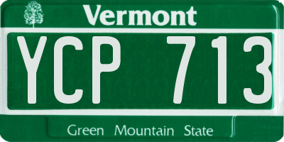 VT license plate YCP713