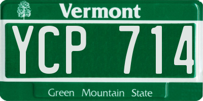VT license plate YCP714