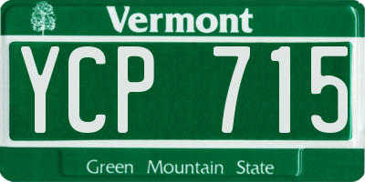 VT license plate YCP715