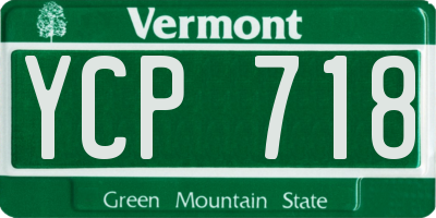 VT license plate YCP718