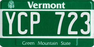 VT license plate YCP723