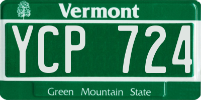VT license plate YCP724