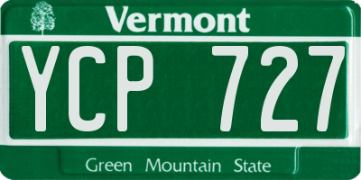 VT license plate YCP727