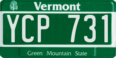 VT license plate YCP731