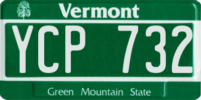 VT license plate YCP732