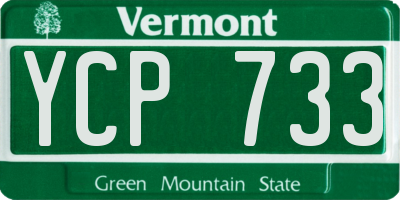VT license plate YCP733