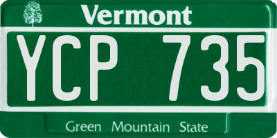 VT license plate YCP735