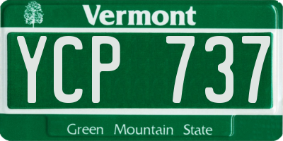 VT license plate YCP737