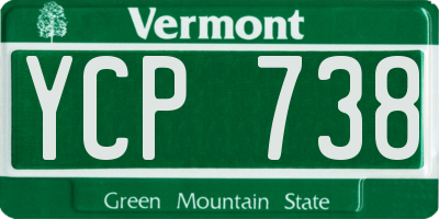 VT license plate YCP738