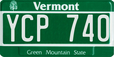 VT license plate YCP740