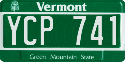 VT license plate YCP741
