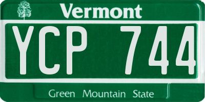 VT license plate YCP744